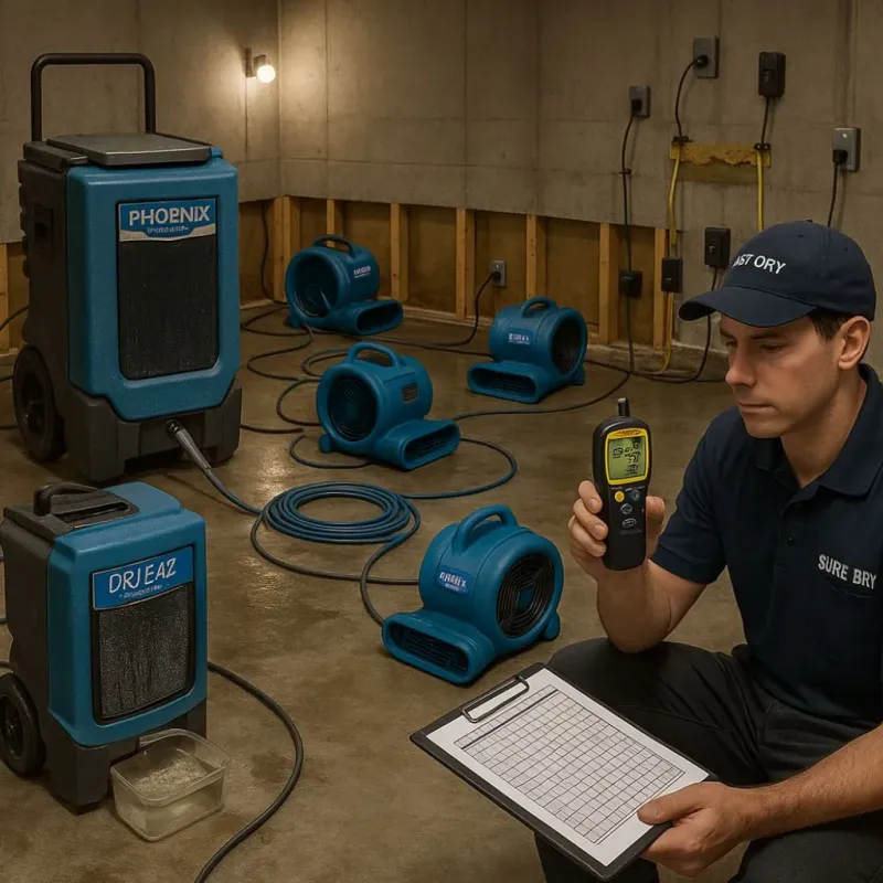 Structural Drying and Dehumidification process in Newton, TX